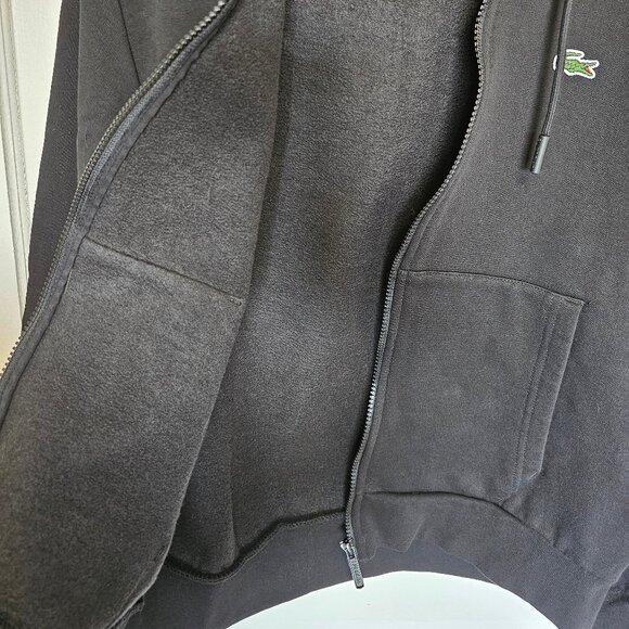 Lacoste Classic Fit Zip Up Hoodie - Black Size M - Picture 2 of 6
